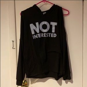 Cold shoulder hooded shirt